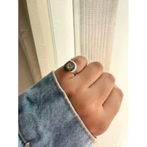 Anel Dedinho Coração Zircônia Banho de Ródio Branco