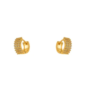 Brinco Argola Zircônia Banho de Ouro 0,5 cm