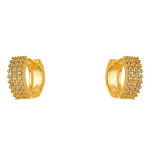 Brinco Argola Zircônia Banho de Ouro 1 cm