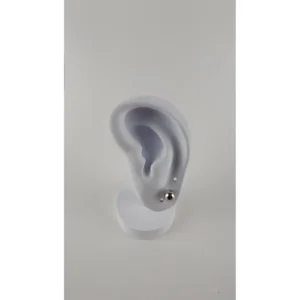 Brinco Bola Lisa Ródio Branco 4 mm