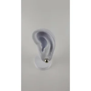 Brinco Bola Lisa Ródio Branco 6 mm