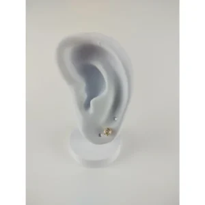 Brinco Ponto de Luz Zircônia  Banho de Ouro 3 mm