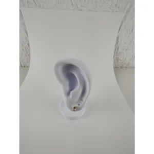 Brinco Ponto de Luz Zircônia  Banho de Ouro 5 mm