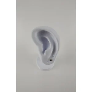 Brinco Mini Ponto de Luz Verde Escuro Banho de Ouro 1 mm