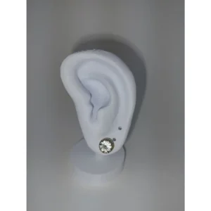 Brinco Ponto de Luz Zircônia Branca Banho de Ouro 8 mm