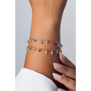 Pulseira Cristais Coloridos Rainbow
