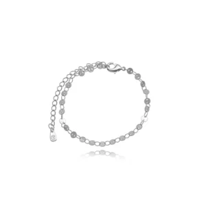Pulseira Chapinha Redonda Lisa Ródio Branco